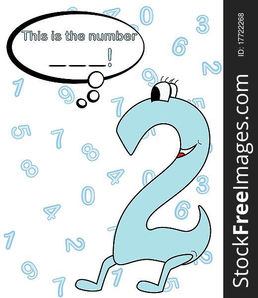 Number cartoon with speech bubble. Number cartoon with speech bubble.
