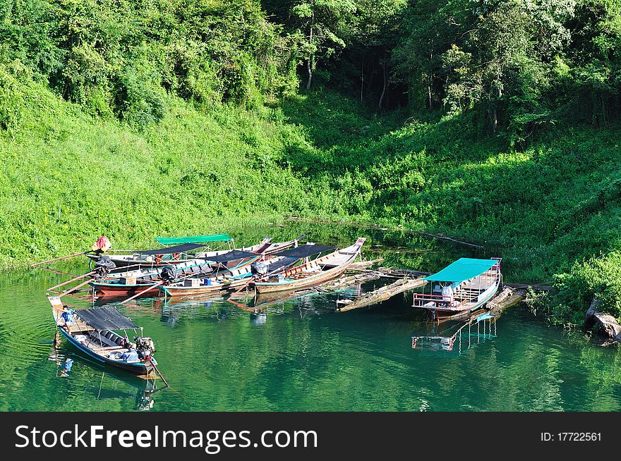 Group of long tailed boats