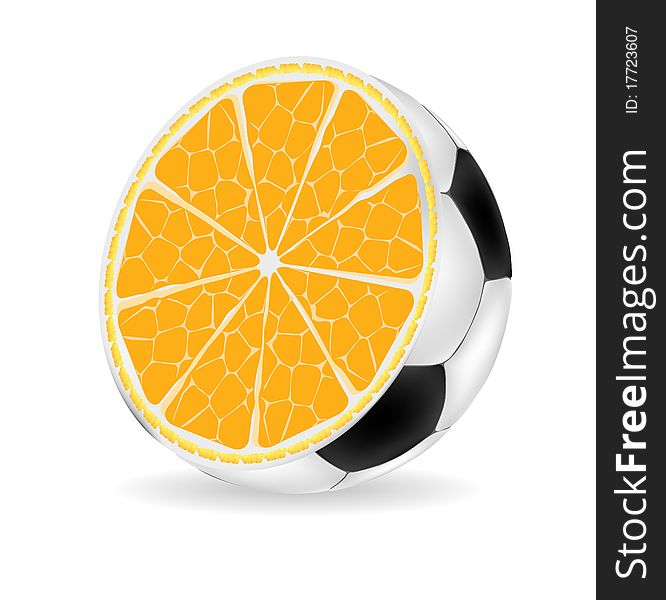 Orange ball isolated over white illustration. Orange ball isolated over white illustration