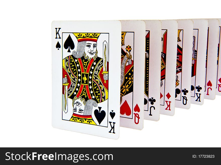 Playing card on white for use as background. Playing card on white for use as background