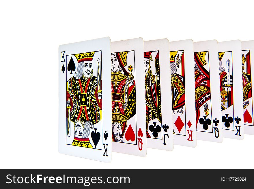 Playing card on white for use as background. Playing card on white for use as background