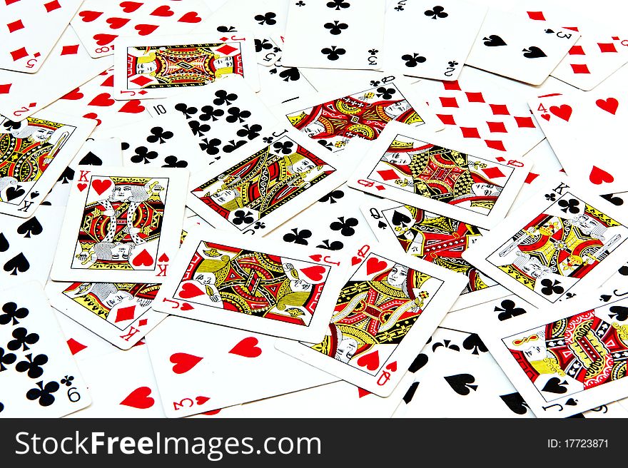 Playing card on white for use as background. Playing card on white for use as background