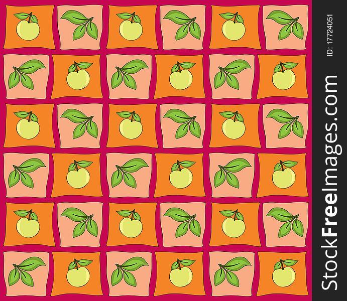 Apple seamless. Checkered seamless natural background