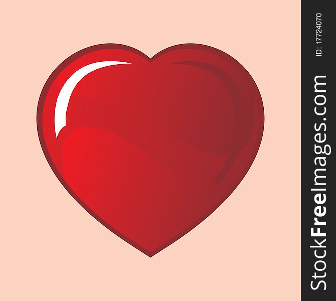 Vector icon depicting a heart for the greetings on Valentine's Day.