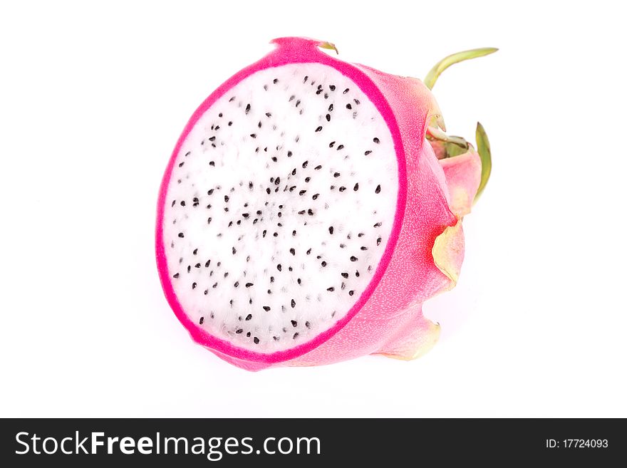 Tropical fruit pitahaya, on a white background.