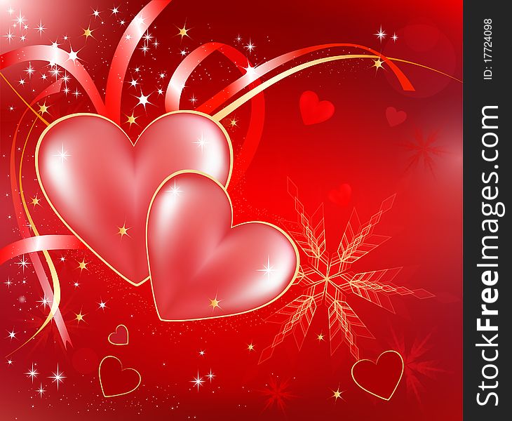 Abstract background beauty celebration decoration decorative design heart, holiday stars color red illustration love marriage. Abstract background beauty celebration decoration decorative design heart, holiday stars color red illustration love marriage