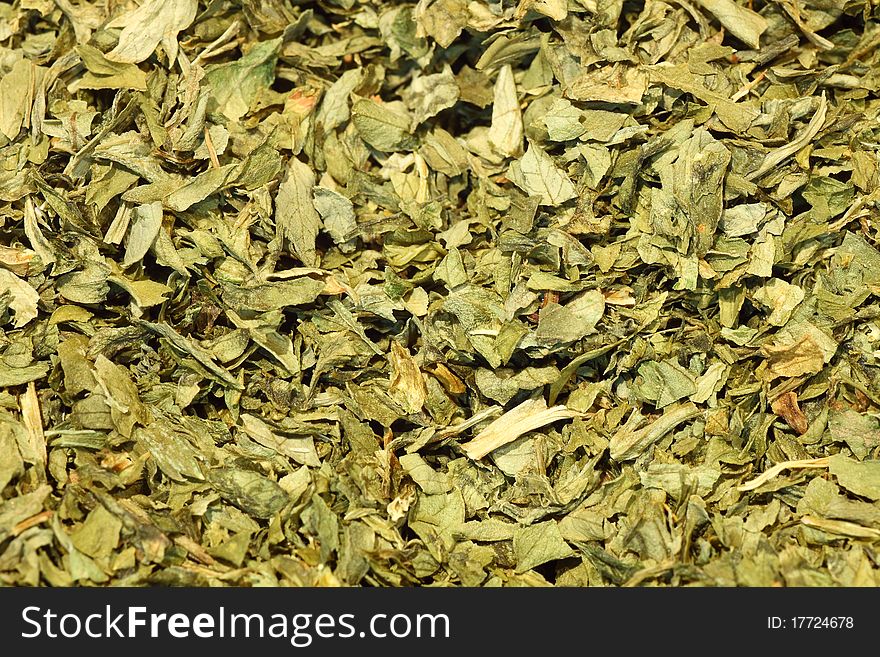 Macro of Dried Parsley leaves