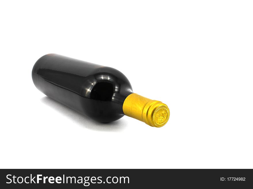 Wine bottle isolated on a white background