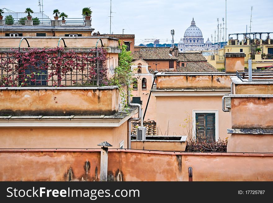 View of St. Peter's Basilica from Quirinale in Rome, Italy. View of St. Peter's Basilica from Quirinale in Rome, Italy.