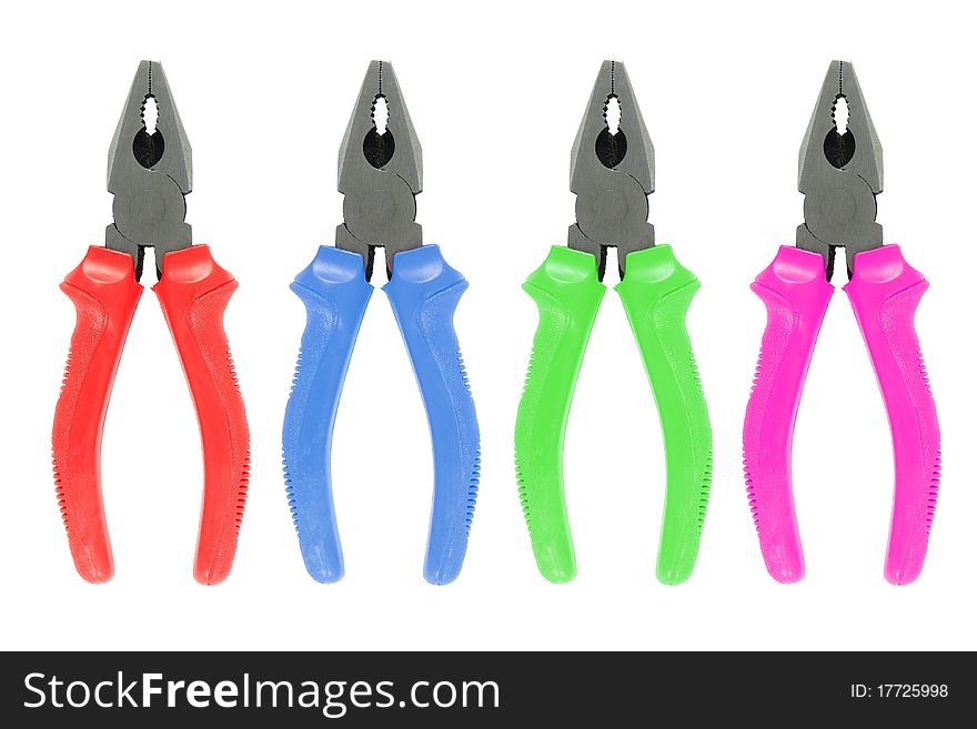 Four colors plastic of short mouth iron pliers. Four colors plastic of short mouth iron pliers.