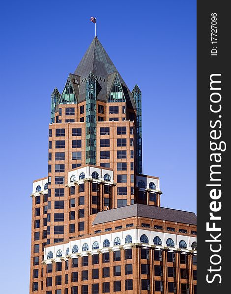 Milwaukee skyscraper and a blue sky