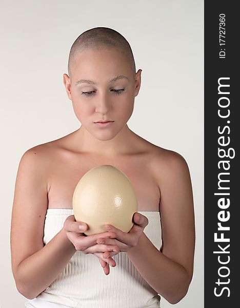 Bizarre picture with two egg-shaped forms