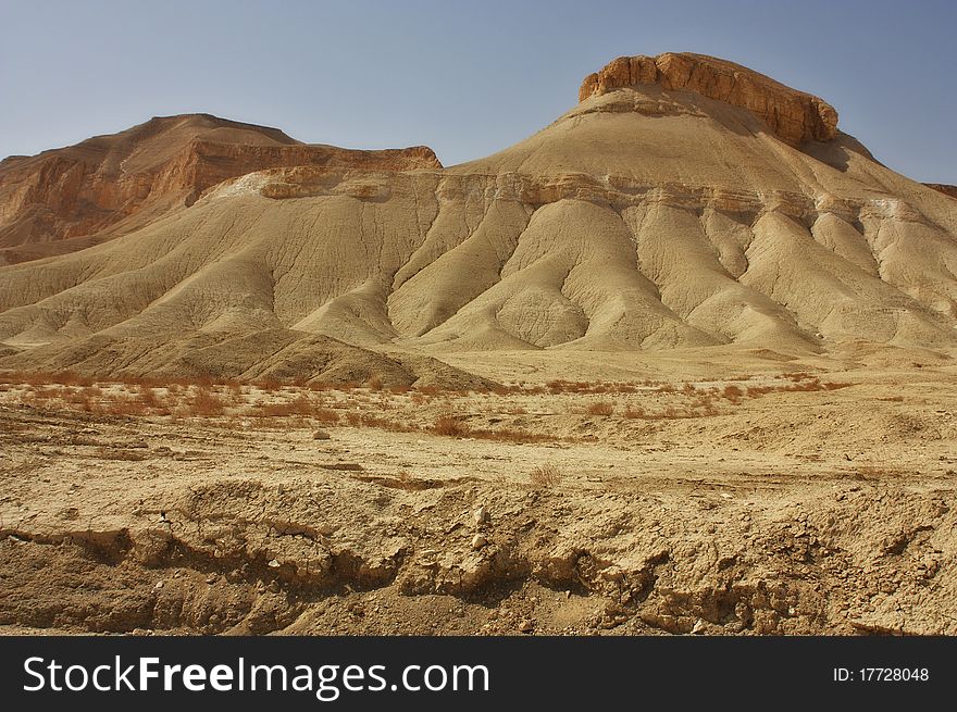 View of a desert mountains in the Negev desert, Israel