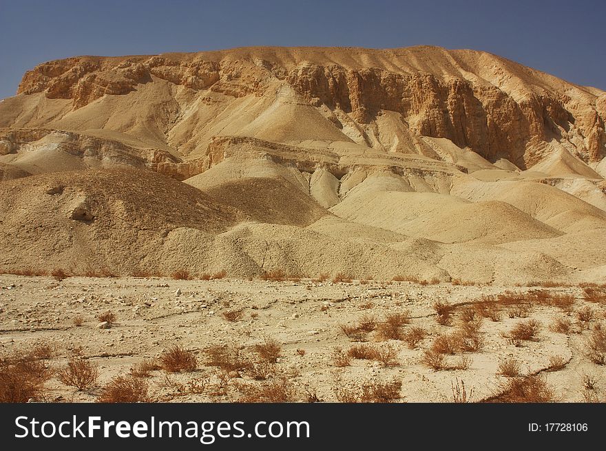 View of a desert mountains in the Negev desert, Israel