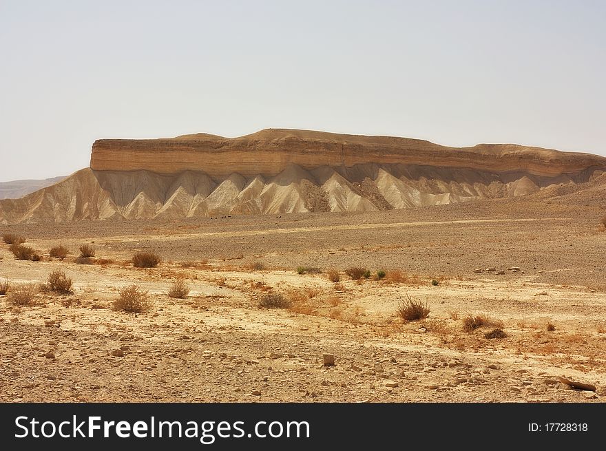 View of a desert mountains in the Negev desert, Israel