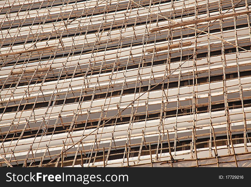 Hong Kong's famous bamboo scaffolding