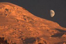 Moon Rise Over Mont Blanc Royalty Free Stock Images