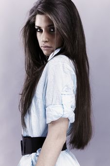 Portrait Of Trendy Young Woman Stock Photography