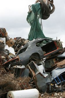Car Recycling At The Scrap Yard Pile Royalty Free Stock Photos Car Recycling At The Scrap Yard Pile Royalty Free Stock Photos