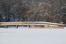 Snow Covered Bridge Royalty Free Stock Images Snow Covered Bridge Royalty Free Stock Images