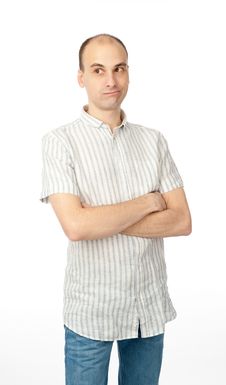 Casual Young Man Thinking Royalty Free Stock Image