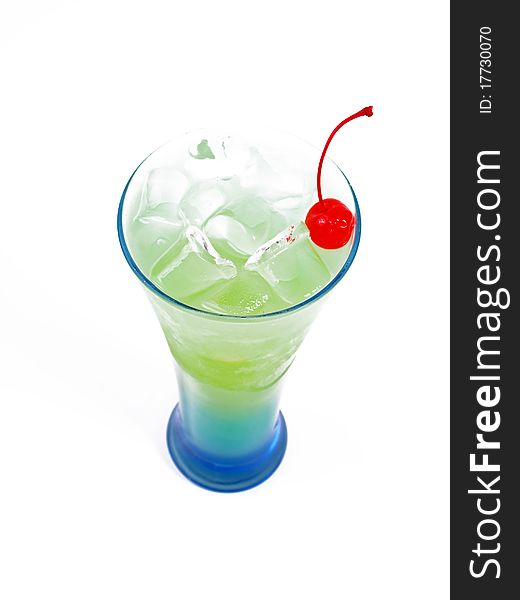 Cocktail photo in glasswares on a white background