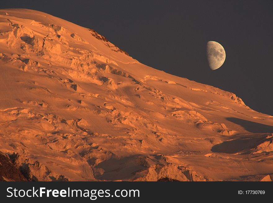 Moon Rise Over Mont Blanc