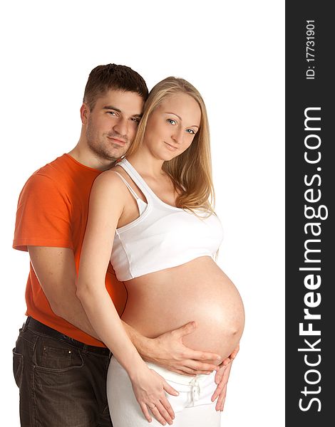 Beautiful Man And  Woman Pregnant Couple
