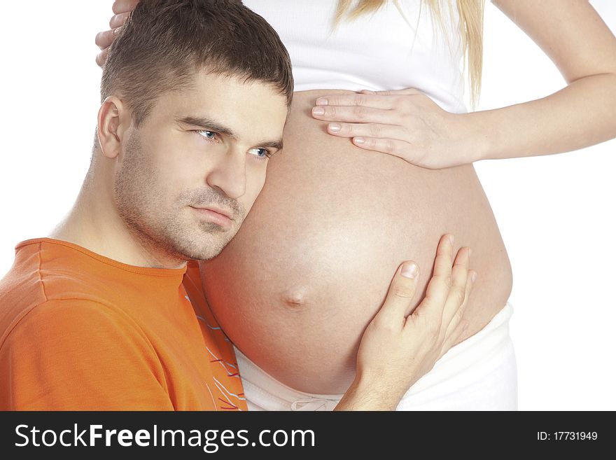 Beautiful Man And  Woman Pregnant Couple