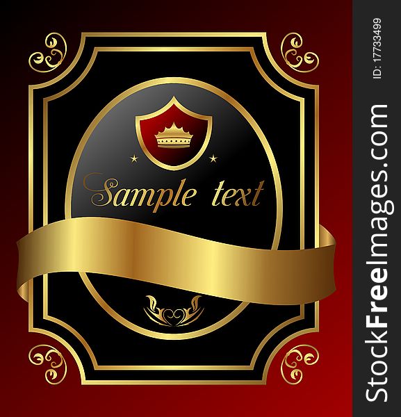 Illustration decorative ornate gold frame - vector