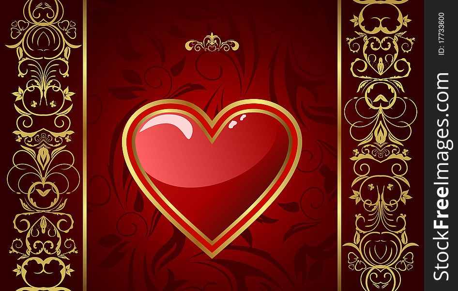 Illustration creative Valentine greeting card with heart - vector