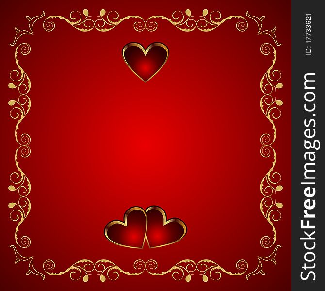 Valentine greeting card with heart