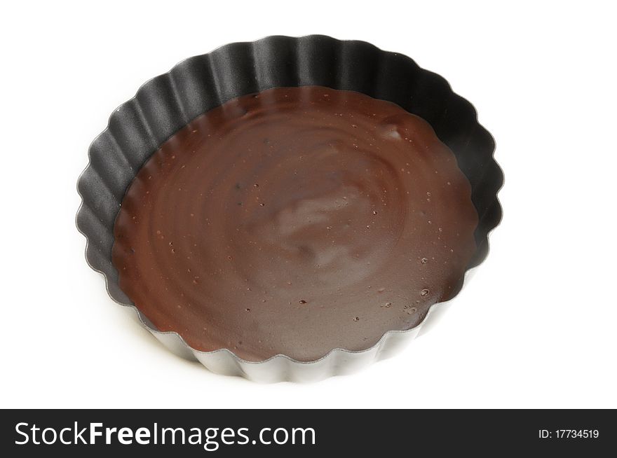 Chocolate pudding in a dish