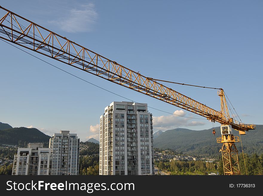 New crane with nature view