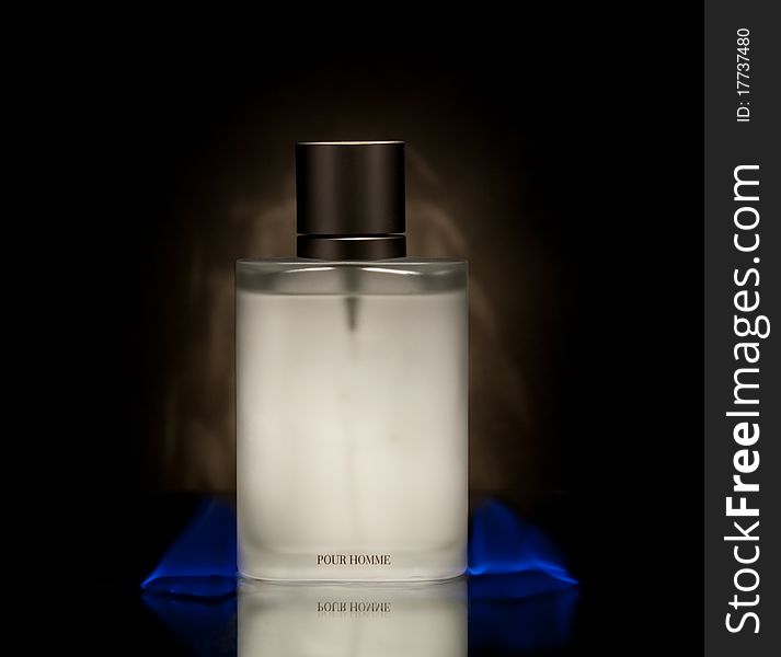 Bottle of parfume in fire