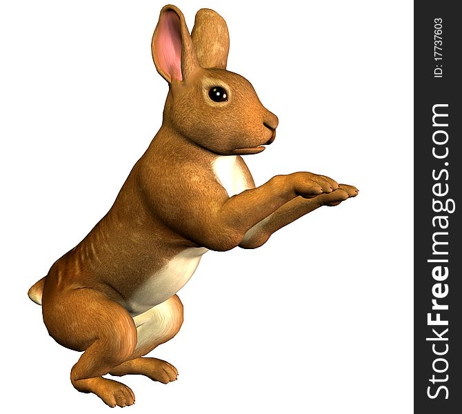 3d rendering an Easter Bunny in males pose as an illustration. 3d rendering an Easter Bunny in males pose as an illustration