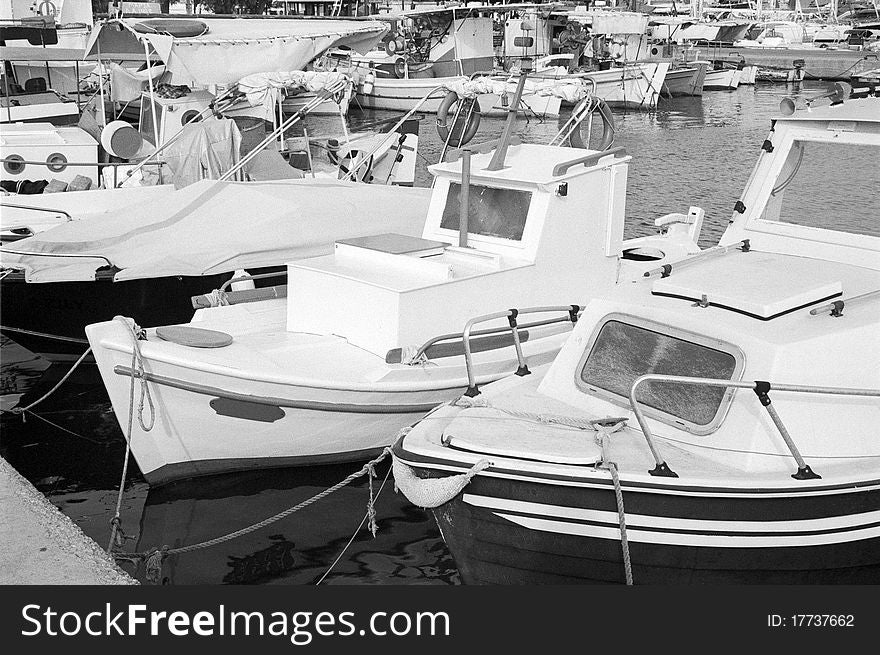 Greek boats in Aegina island