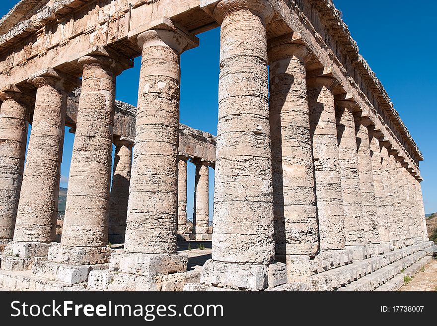 Ancient temple at Segesta in Sicily. Ancient temple at Segesta in Sicily