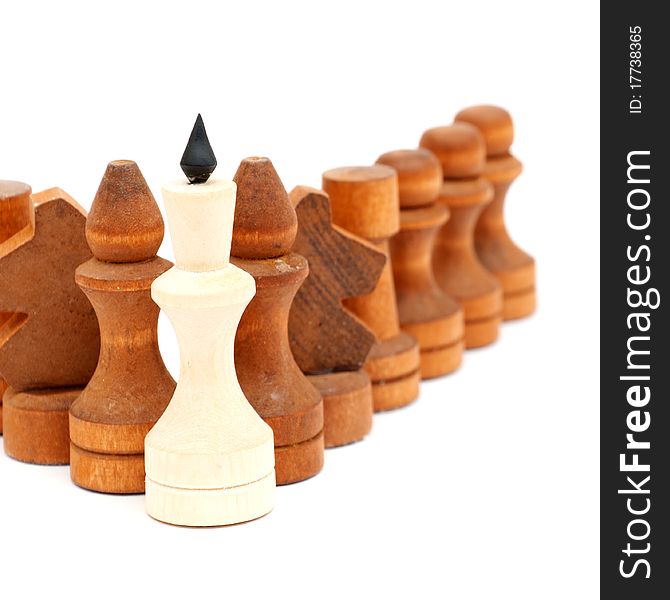 King of a chess game isolated on a white background symbol of a leader