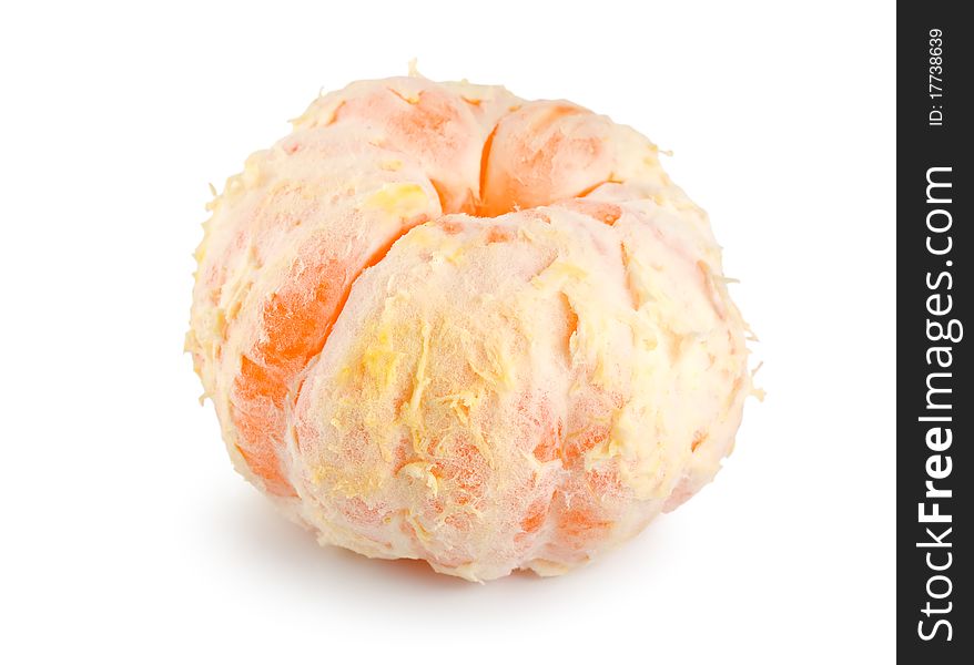 Peeled mandarin isolated on a white background