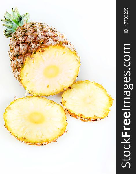 Cut Pineapple Isolated