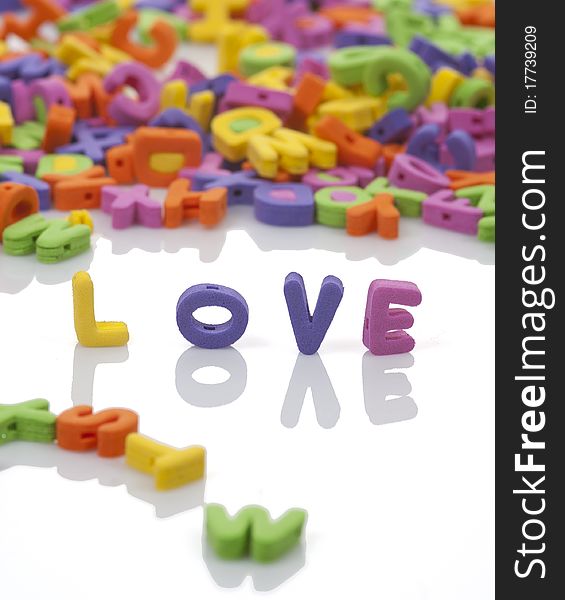 Love written with colored letters