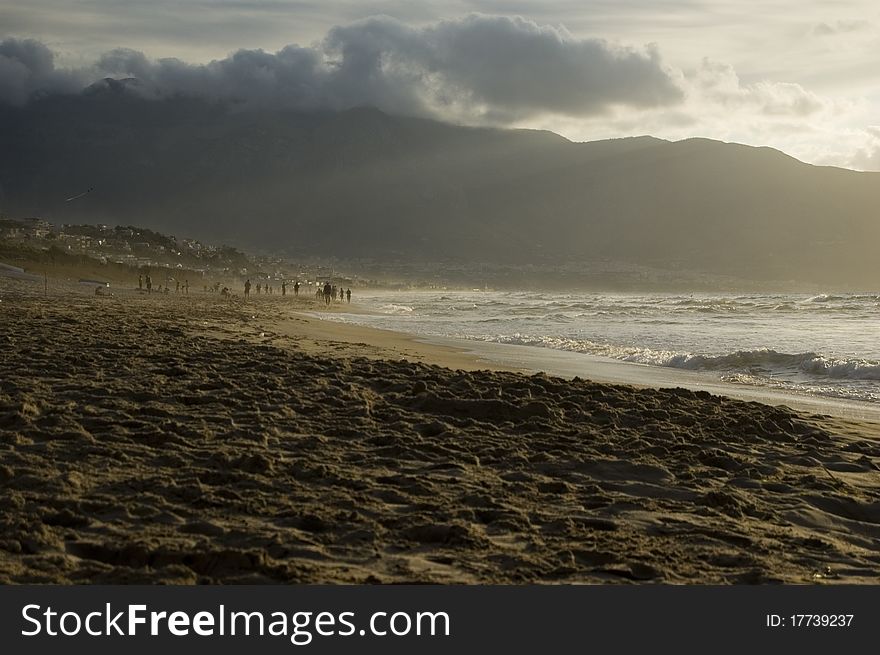 Windy beach large view, alcamo