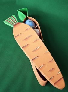 Carrot Shaped Box With Easter Eggs Royalty Free Stock Photography Carrot Shaped Box With Easter Eggs Royalty Free Stock Photography
