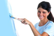 Woman Paint On Wall Stock Photography Woman Paint On Wall Stock Photography
