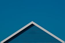 Blue Beach Hut Roof Against Blue Sky Stock Photo Blue Beach Hut Roof Against Blue Sky Stock Photo