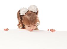 Girl With White Board Royalty Free Stock Photo