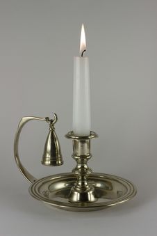 Candlestick With Burning Candle Stock Photo Candlestick With Burning Candle Stock Photo