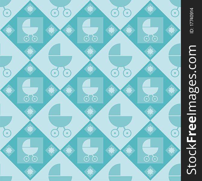 Cute blue baby arrival pattern. Cute blue baby arrival pattern