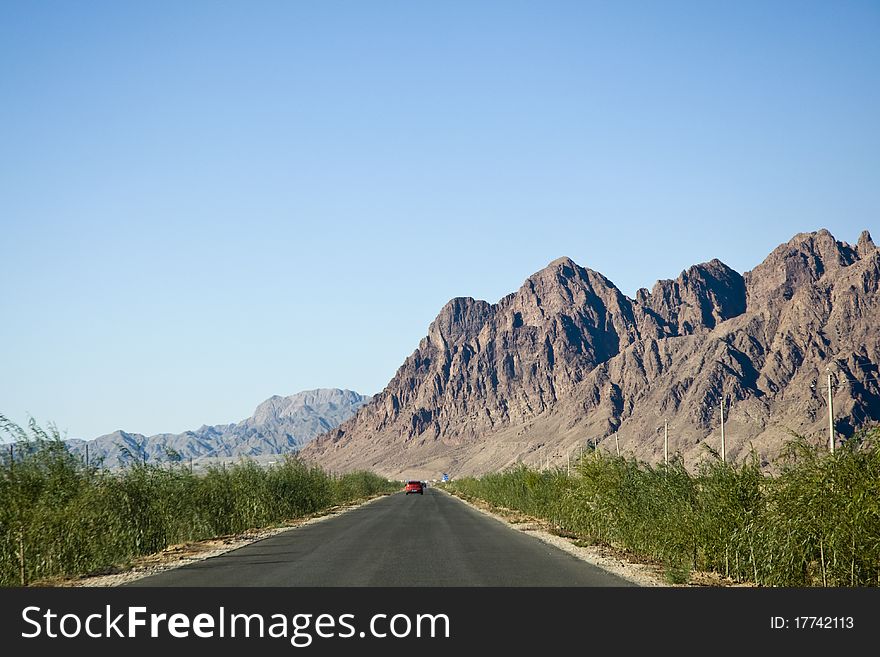 Inner Mongolia, Road through the moutain.